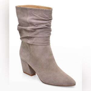 New Botkier Skylar Slouchy Suede Mid Boots Warm Gray Grey Scrunch Sz 9